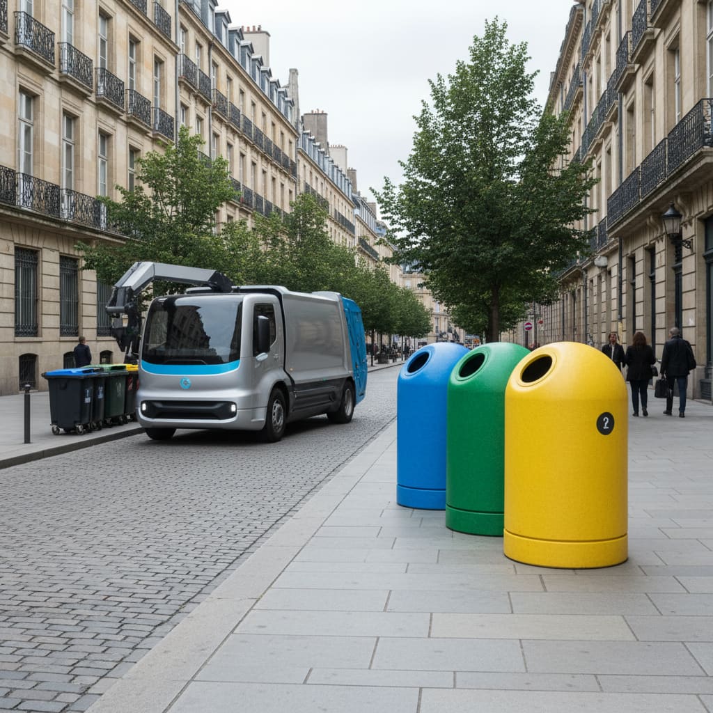 Moderner Entsorgungs-Lkw in Wien